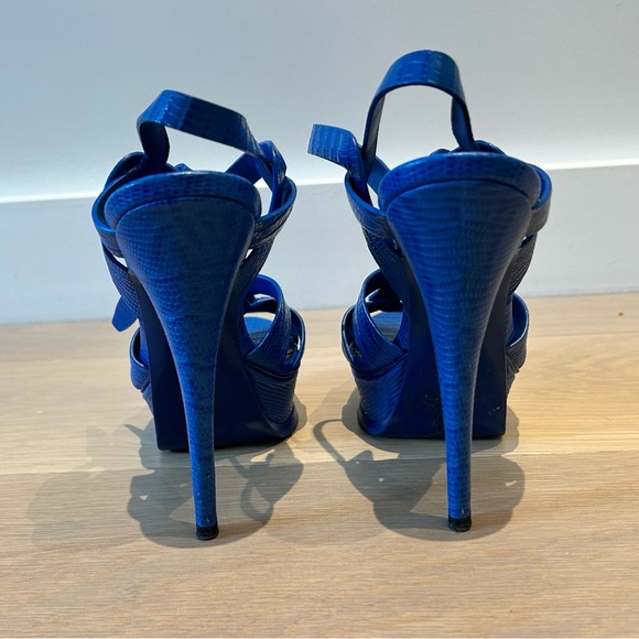 Yves Saint Laurent Tribute 75 | Blue Embossed Crocodile | Size 35 - Picture 6 of 8